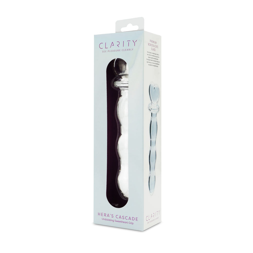 Creative Conceptions Clarity Heras Cascade Textured Glass Dildo - - Glass Sex Toys