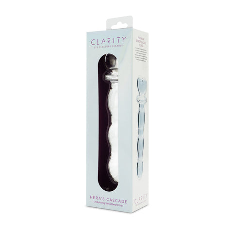 Creative Conceptions Clarity Heras Cascade Textured Glass Dildo - Glass Sex Toys