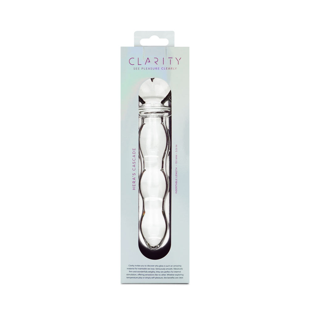 Creative Conceptions Clarity Heras Cascade Textured Glass Dildo - - Glass Sex Toys