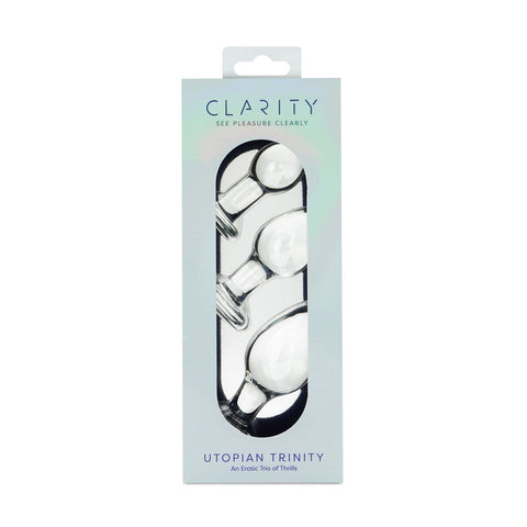 Creative Conceptions Clarity Utopian Trinity Glass Butt Plug Set - Glass Sex Toys