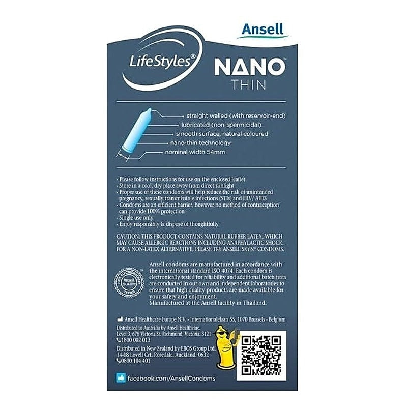 Lifestyles Nano Thins by Ansell - Condoms