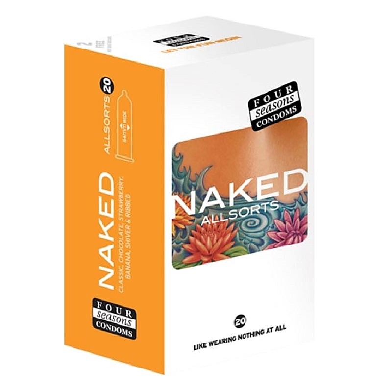 Four Seasons Naked All Sorts Condoms Stretch Fit Rings Ultra Thin Sensation - Condoms
