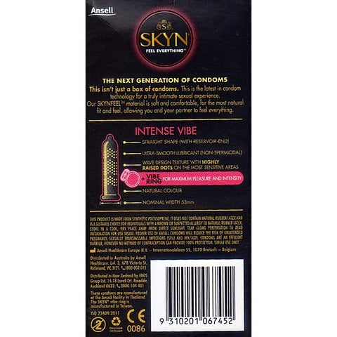 Skyn Intense Vibe Condoms by Ansell - Condoms