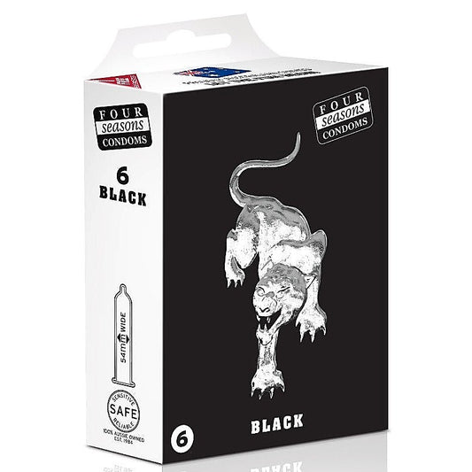Black 6 Pack Adult Condoms by Four Seasons - Condoms