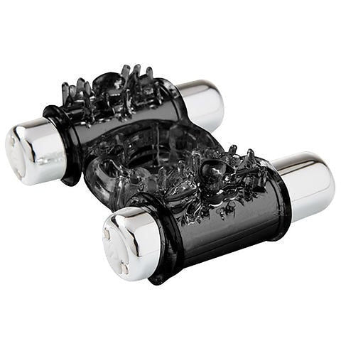 Nu Sensuelle Double Action Bullet Ring Dual Vibrator Cock Ring - Cock Rings