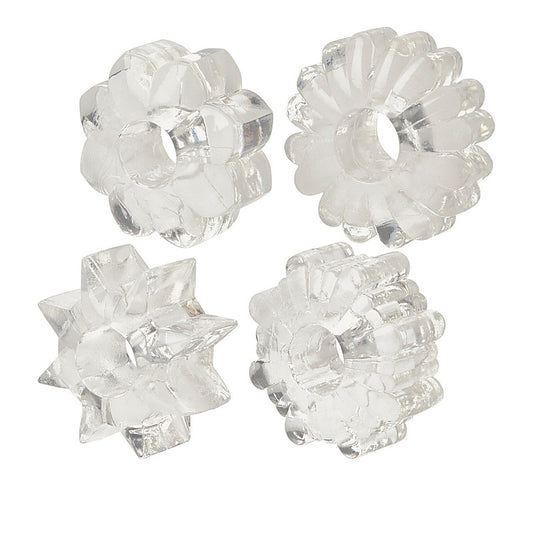 Basic Essentials Set of 4 Super Stretchy Cock Rings - Stretchy Cock Rings