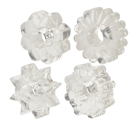 Basic Essentials Set of 4 Super Stretchy Cock Rings - Stretchy Cock Rings