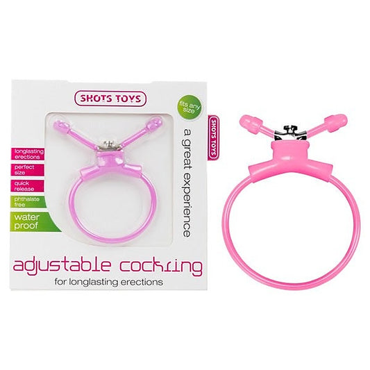 Adjustable Cock Ring in Pink by Shots Toys - Cock Rings
