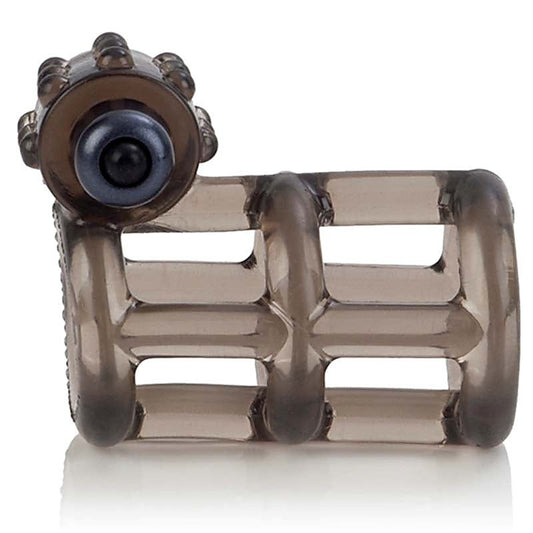 Basic Essentials Stretchy Vibrating Support Cock Cage - Cock Rings