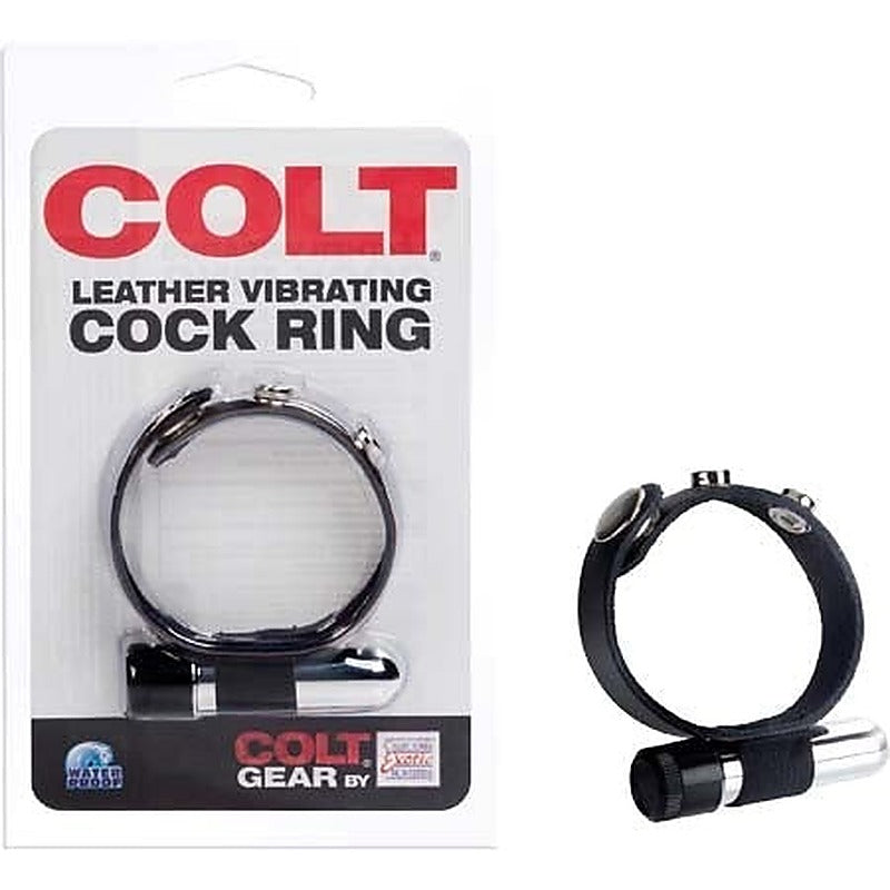 Colt Leather Vibrating Male Cock Ring by California Exotics - Vibrating Cock Rings