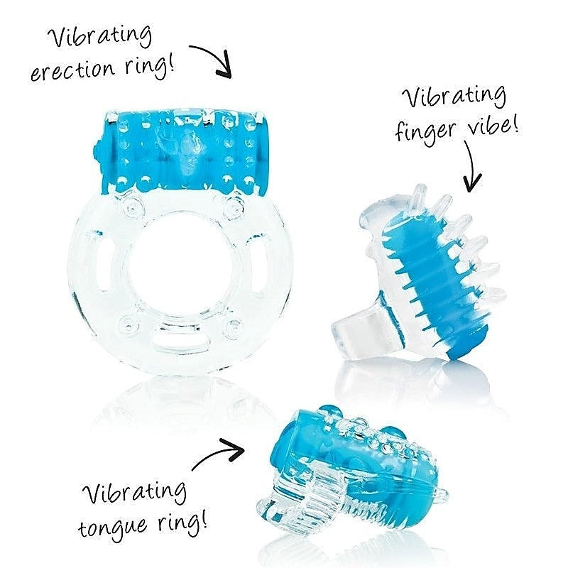 Discreet Vibrating Pleasure Set by Screaming O - Vibrating Cock Rings
