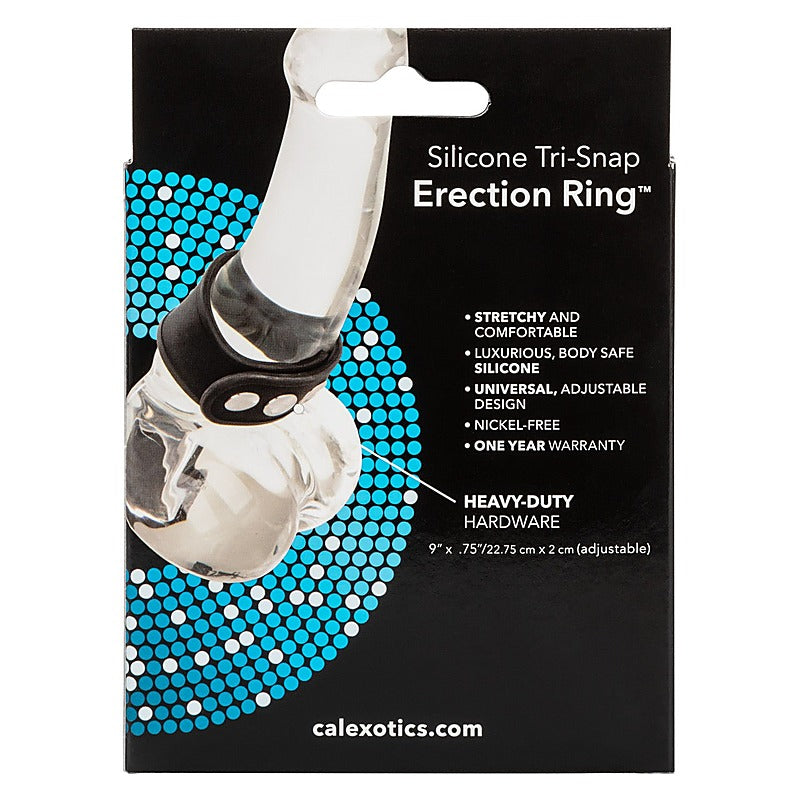 Silicone Tri-Snap Erection Enhancer Ring - Stretchy Cock Rings