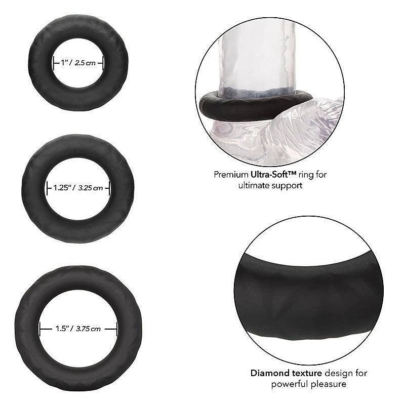 Link Up Ultra-Soft Supreme Stretchy Cock Ring Set - Ball and Cock Toys