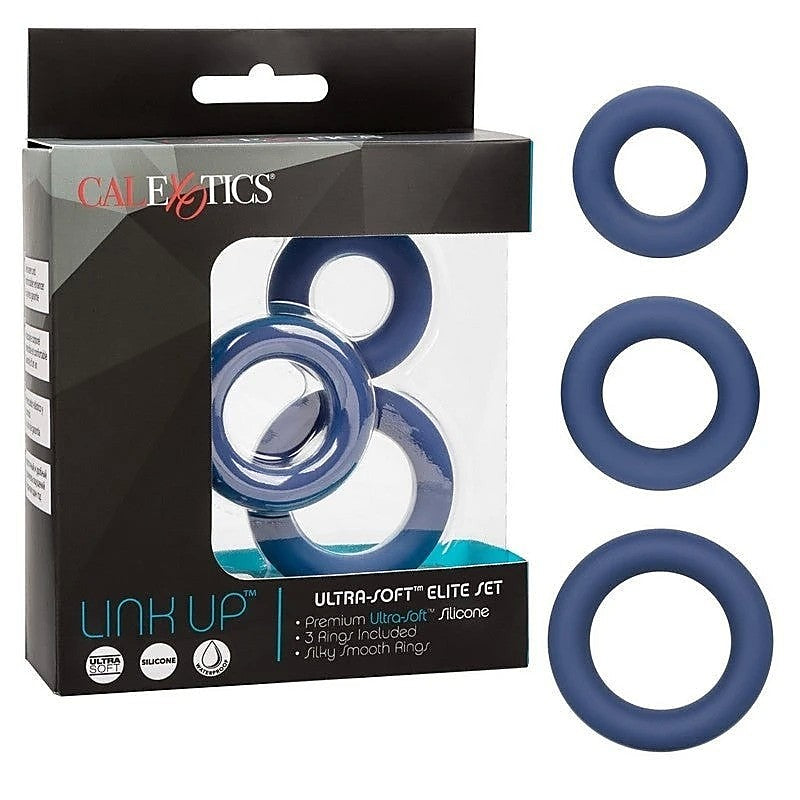 Link Up Ultra-Soft Elite Stretchy Cock Ring Set - Ball and Cock Toys