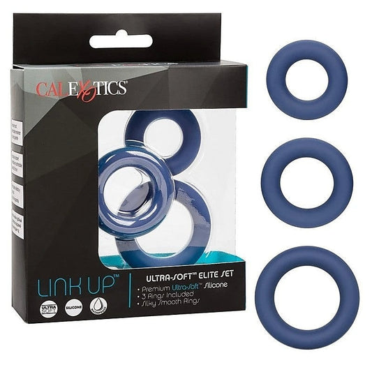Link Up Ultra-Soft Elite Stretchy Cock Ring Set - Ball and Cock Toys