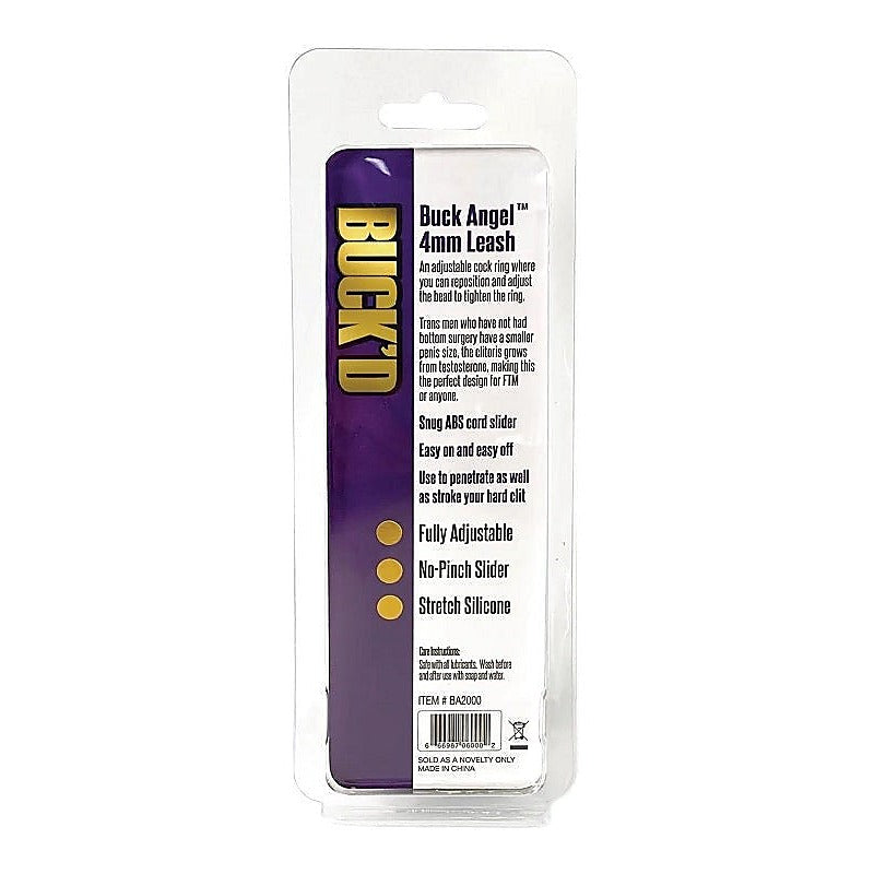 Buck'd 4mm Cock Leash by Perfect Fit - Cock Rings