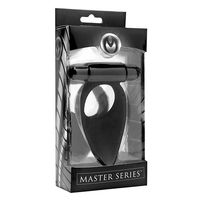 Vibro Silicone Cock Ring with Taint Teaser by XR Brands - Cock Rings
