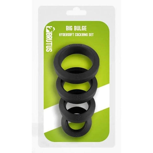 Big Bulge Silicone Cock Ring 4 Pc Set by Brutus - Cock Ring Sets