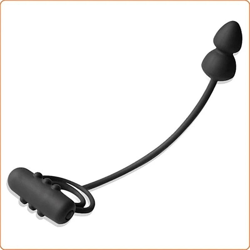Dual Delight Vibrating Cock Ring and Anal Beads by BDStyle - Anal Beads and Balls