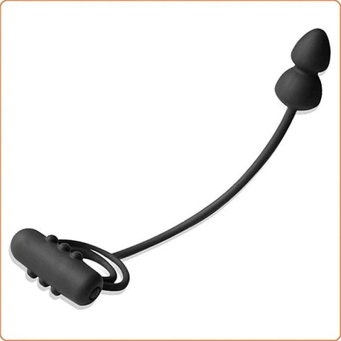 Dual Delight Vibrating Cock Ring and Anal Beads by BDStyle - Anal Beads and Balls