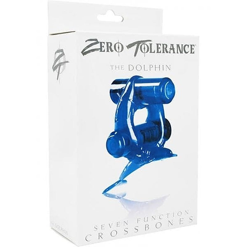 Crossbones Diving Dolphin Double Bullet Cock Ring by Evolved - Cock Rings
