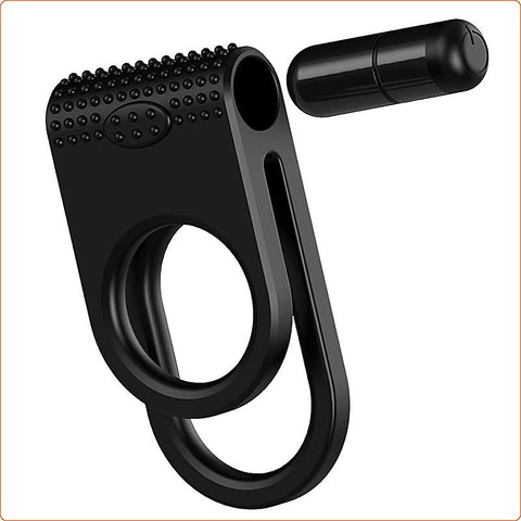 BDStyle Twins Vibrator Erection Enhancer Cock Ring with Dual Stimulation - Ball and Cock Toys