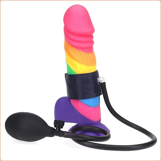 PRIDE Inflatable Strap Cock Ring by BDStyle - Ball and Cock Toys