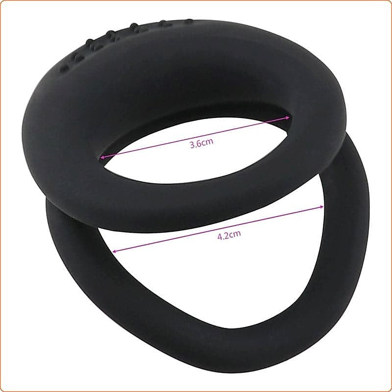 Premium Dual Penis Ring For Men by BDStyle - Ball and Cock Toys