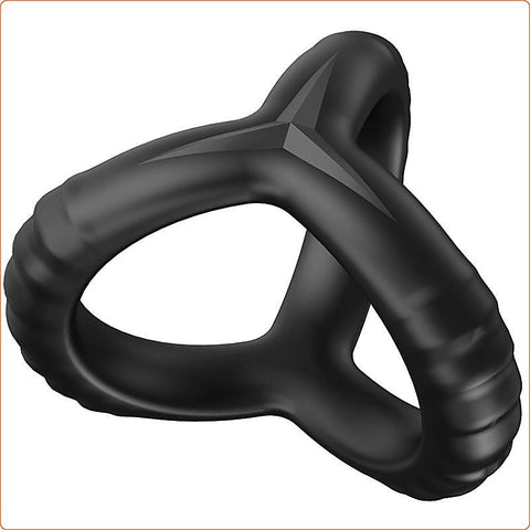 Silicone 3 in 1 Cock Ring by BDStyle - Stretchy Cock Rings