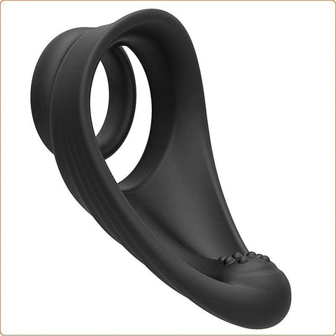 Silicone Dual Penis Ring with Taint Teaser by BDStyle - Ball and Cock Toys