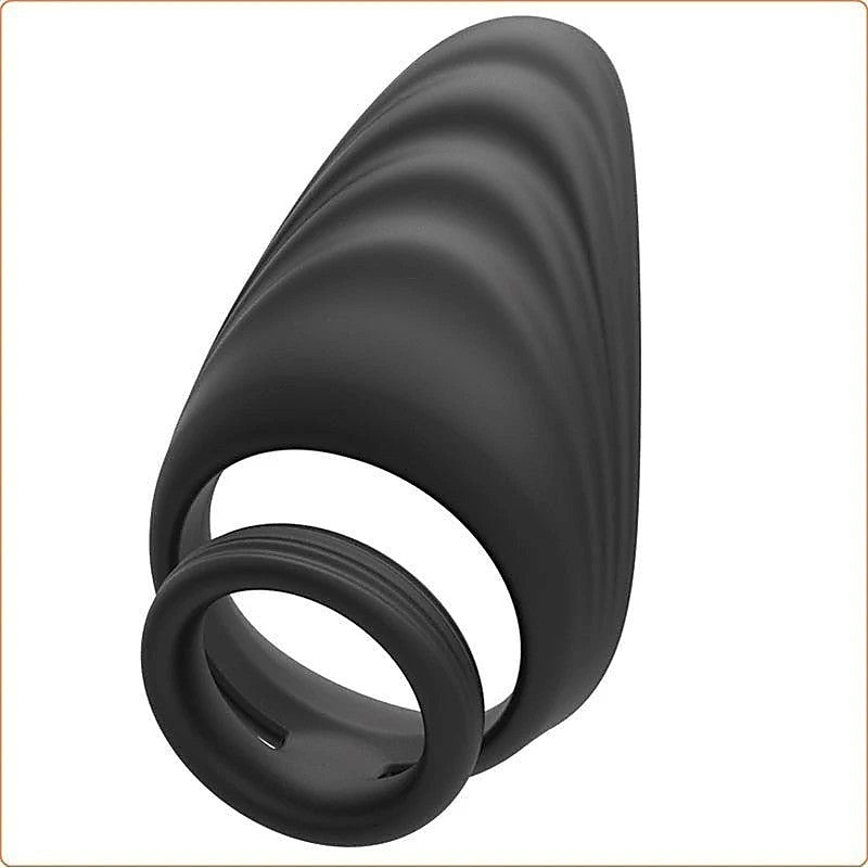 Silicone Dual Penis Ring with Taint Teaser by BDStyle - Ball and Cock Toys