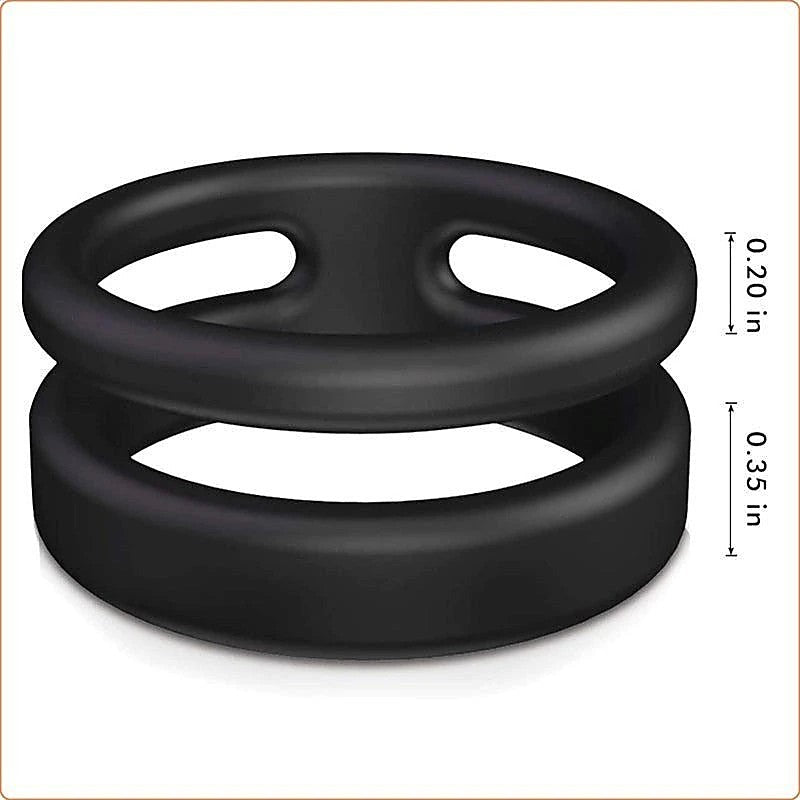 Premium Silicone Dual Penis Ring by BDStyle - Ball and Cock Toys