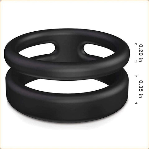 Premium Silicone Dual Penis Ring by BDStyle - Ball and Cock Toys