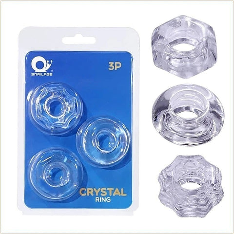 Premium Crystal Cock Ring Set by BDStyle - Ball and Cock Toys