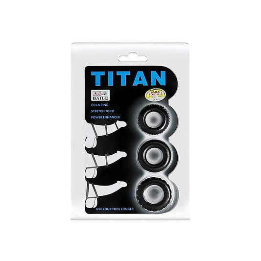 Baile Titan 3 Piece Stretchy Cock Rings Set - Stretchy Cock Rings