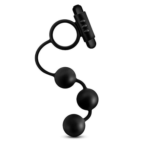 Platinum Anal Beads & Vibrating C-Ring by Blush Novelties - Ball and Cock Toys