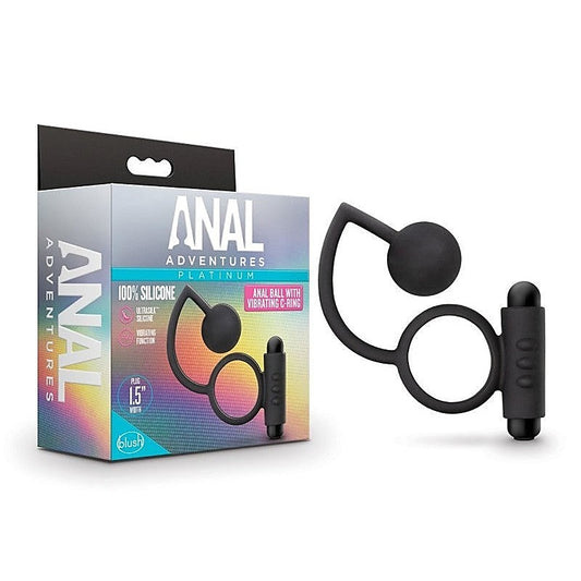 Platinum Anal Ball & Vibrating C-Ring Set - Ball and Cock Toys