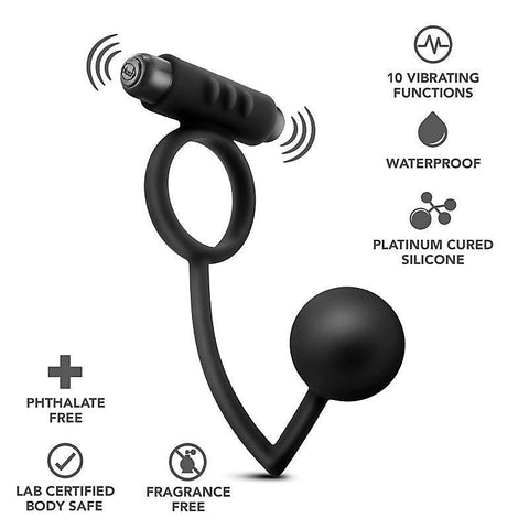 Platinum Anal Ball & Vibrating C-Ring Set by Blush Novelties - Ball and Cock Toys