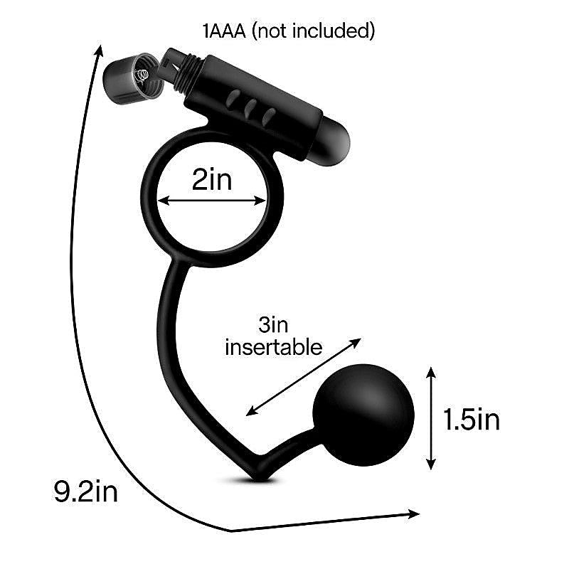 Platinum Anal Ball & Vibrating C-Ring Set by Blush Novelties - Ball and Cock Toys