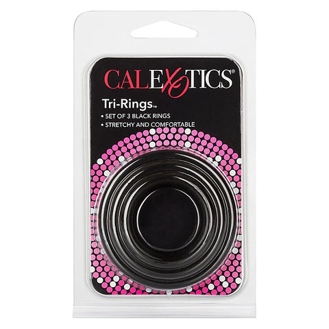 3 Piece Stretchy Men's Tri-Cock Rings by California Exotics - Stretchy Cock Rings