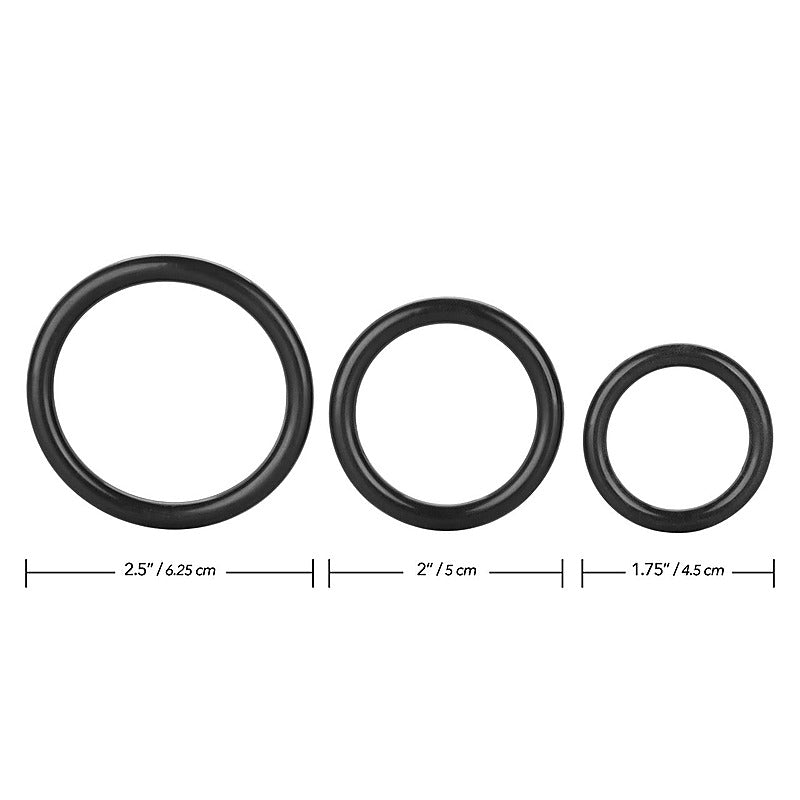 3 Piece Stretchy Men's Tri-Cock Rings by California Exotics - Stretchy Cock Rings