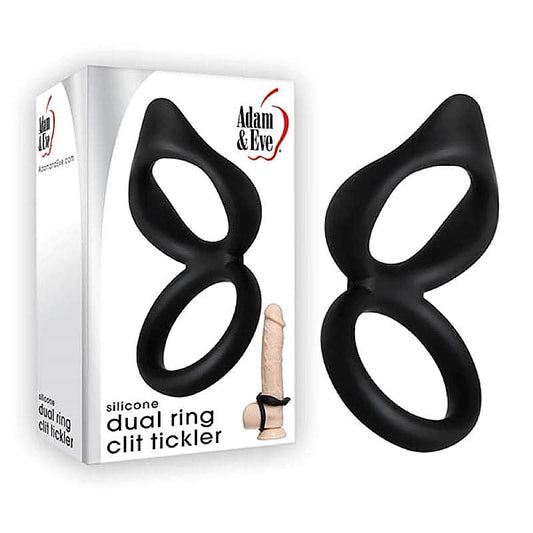 Silicone Dual C-Ring Clit Stimulator by Adam & Eve Sextoy - Stretchy Cock Rings