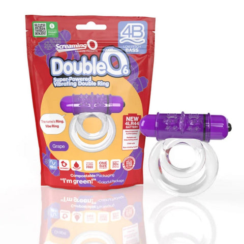 Screaming O 4B DoubleO 6 Vibrating Cock Ring Waterproof 5 Speeds - Cock Rings