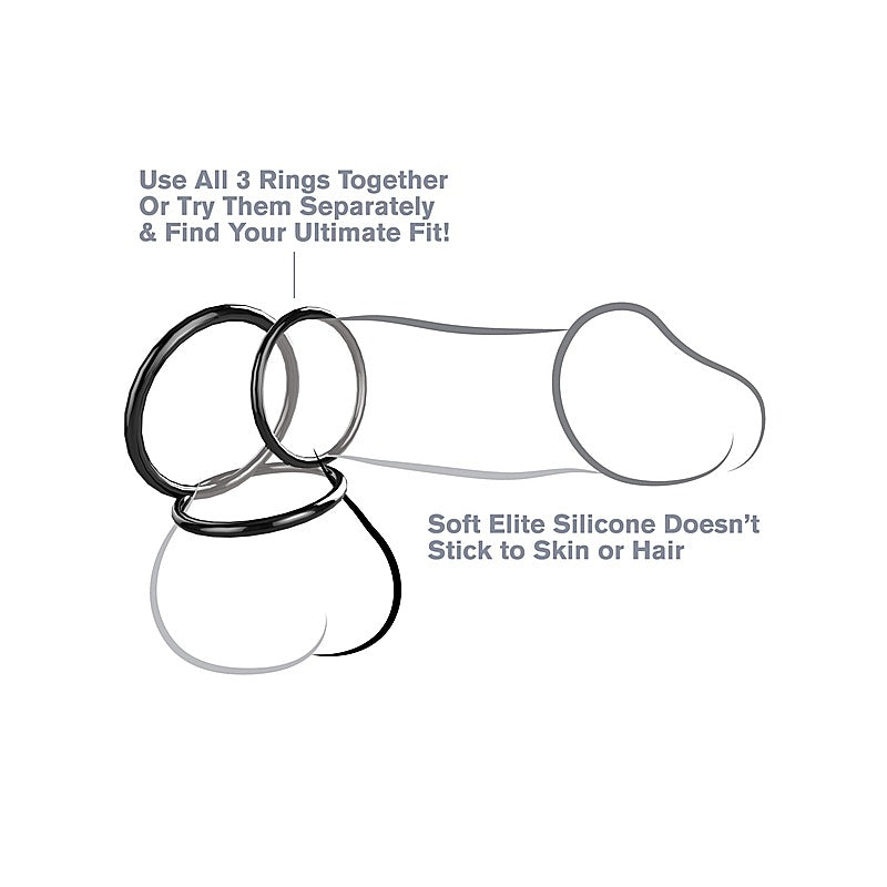 Fantasy C-Ringz Silicone 3 Ring Stamina Set by Pipedream - Cock Rings