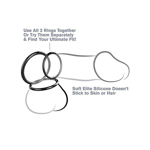Fantasy C-Ringz Silicone 3 Ring Stamina Set by Pipedream - Cock Rings