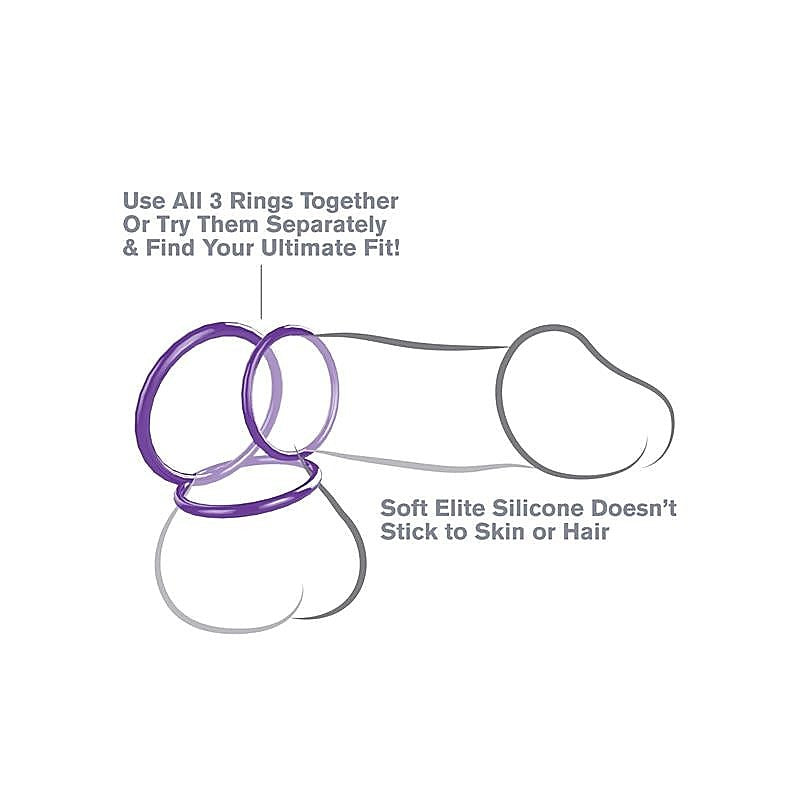 Fantasy C-Ringz Silicone 3 Ring Stamina Set by Pipedream - Cock Rings