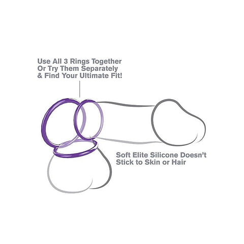 Fantasy C-Ringz Silicone 3 Ring Stamina Set by Pipedream - Cock Rings