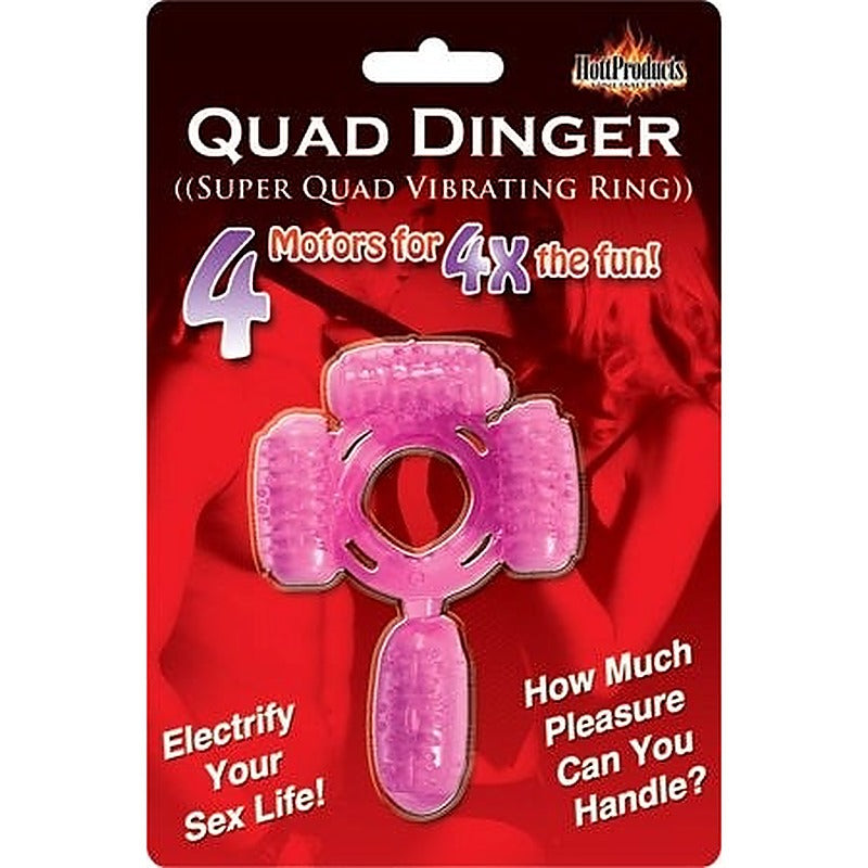 Humm Dinger Super Quad Ring Pink by Hott Products - Cock Rings