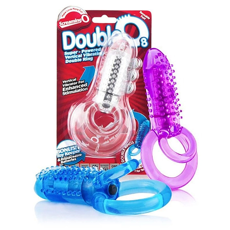DoubleO 8 Dual-Ring Vibrating Erection Enhancer - Vibrating Cock Rings