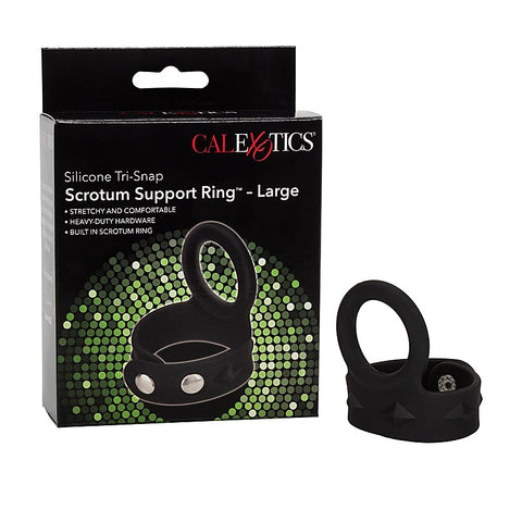 Silicone Tri-Snap Scrotum Support Cock Ring - Cock Rings